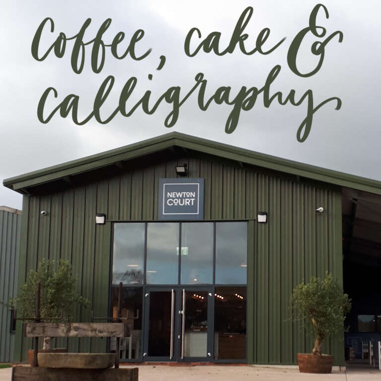 Modern calligraphy workshop at newton court with alice draws the line