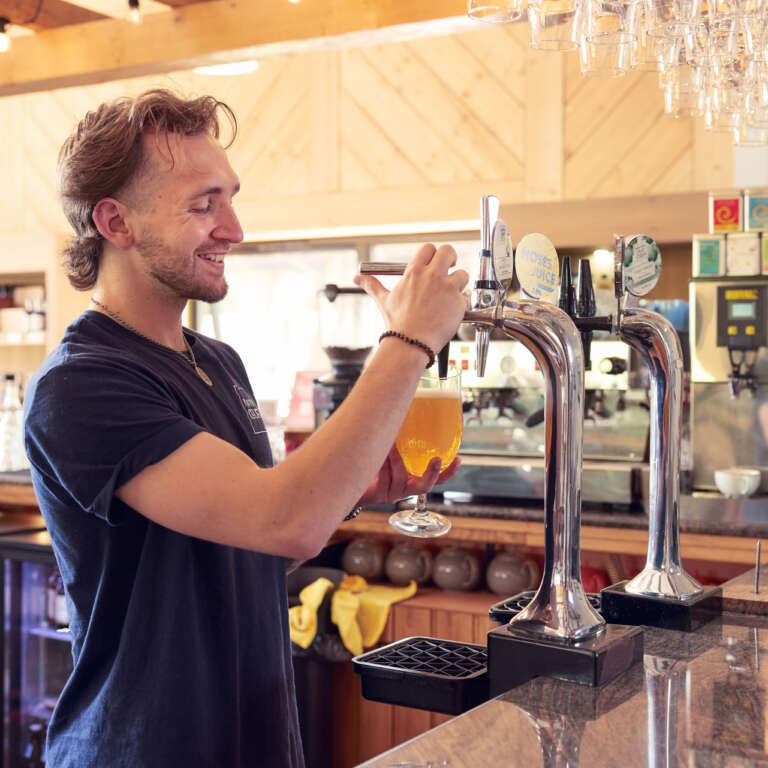 Pouring the perfect pint of cider at newton court